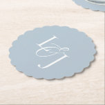 Dusty Blue Couple Initialer Monogram Bröllop Underlägg Papper<br><div class="desc">Chic och snyggt bröllop underlägg med en contemporary typsnitt med anpassade initialer mot en dammig blå chic.</div>