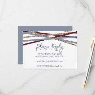Dusty Blue & Cranberry Streamers Online OSA kort
