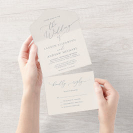 Dusty Blue & Cream Beige Minimalist Bröllop