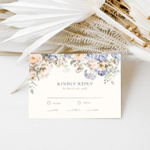 Dusty Blue Cream Blommigt Bröllop