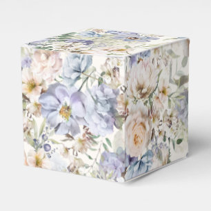 Dusty Blue Cream Blommigt Seamless Mönster Presentaskar