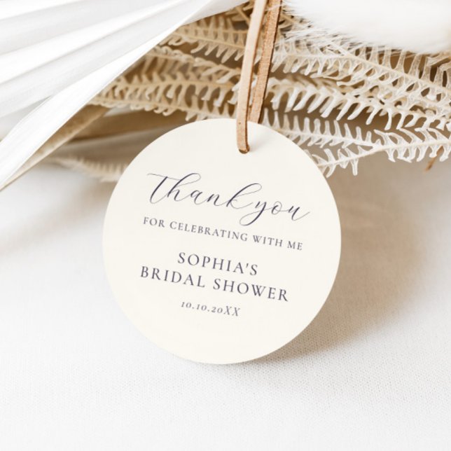 Dusty Blue Cream Blomster Bröllopsdusch Gåvor Etiketter (Skapare uppladdad)