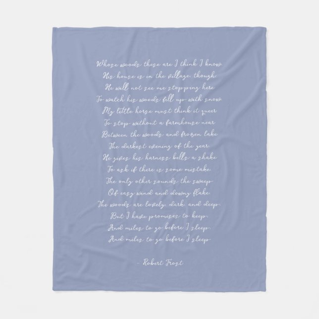Dusty Blue Custom Poem Song Lyric Quote  Fleecefilt (Framsidan)