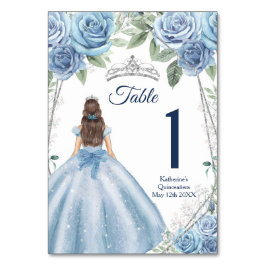 Dusty Blue Dacks Quinceañera Birthday Bordsnummer