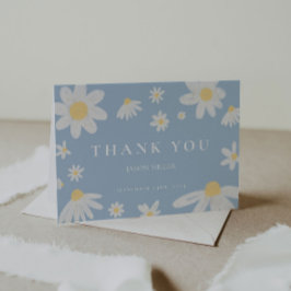 Dusty Blue Daisy - tackkort Anteckningskort