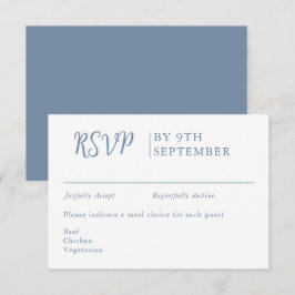 Dusty blue Decorative Bröllop Calligraphy OSA Kort