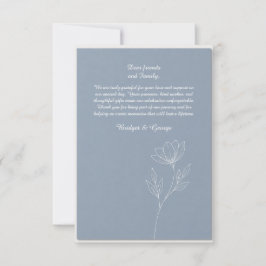 Dusty Blue Delphinium minimal Bröllopsromans Tack Kort