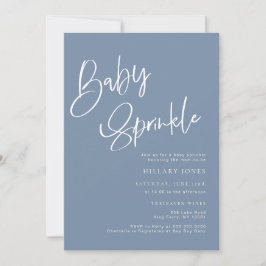 Dusty Blue Denim Bohemian Baby Sprinkle-inbjudan Inbjudningar