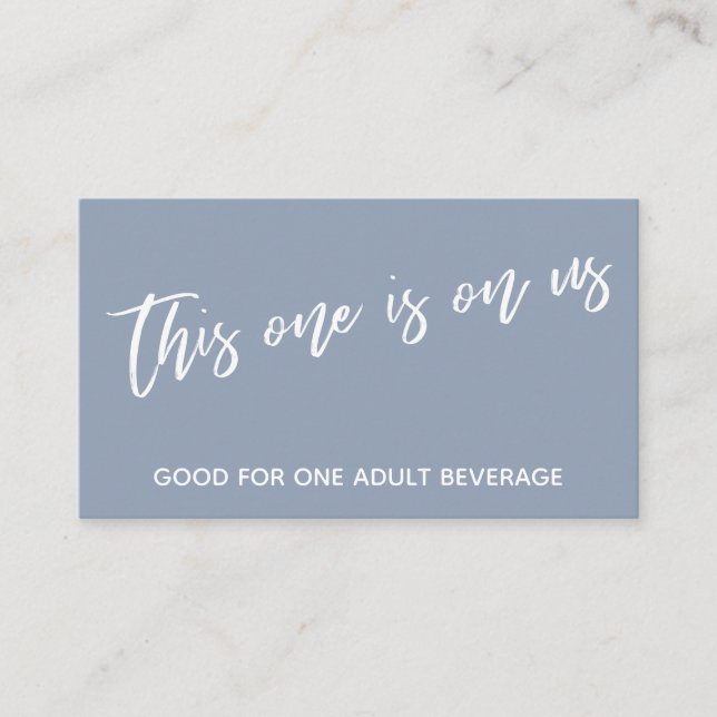 Dusty Blue Denna är på oss Drickbiljett Tilläggskort (Framsida)