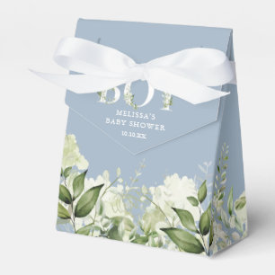 Dusty Blue Det är en pojke Greenery Blad Babyfiran Presentaskar