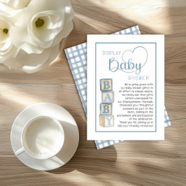 Dusty Blue Display Shower Card | Unwrapped Gifts Tilläggskort