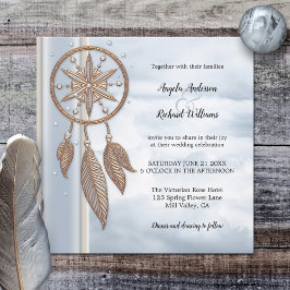 Dusty Blue Dreamcatcher Wedding-inbjudan Inbjudningar