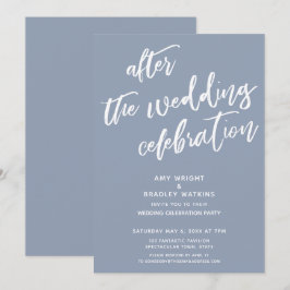 Dusty Blue efter Bröllop Firande Inbjudningar