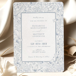 Dusty Blue Elegance Tulips & Chrysanthemum Inbjudningar