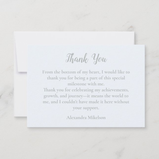 Dusty Blue Elegant 50 & Fabulous Birthday Tack Kort (Framsida)