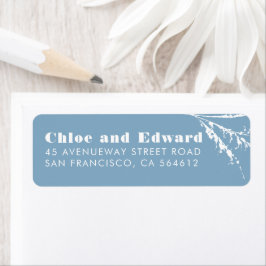 Dusty Blue Elegant Boho-minimalistisk etikett Returadress Etikett
