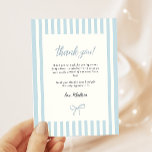 Dusty Blue Elegant Bow Boy Shower Tack Kort<br><div class="desc">Elegantens minimala babydusch tack vare ditt kort som har en dammig blå och vit rand mönster och en söt båge.</div>