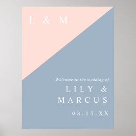  Dusty Blue Elegant bröllop Välkomstskylt Poster