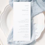 Dusty Blue Elegant Calligraphy Bröllop Menu Meny<br><div class="desc">Dusty Blue Elegant Calligraphy Eat and Drink Bröllop Menus | Enkel calligrafi Rustic Bröllop Menus Bröllop Menus,  Rustic Bröllop Menu,  Blommigt Bröllop Menu,  Bröllop Bord Menu</div>