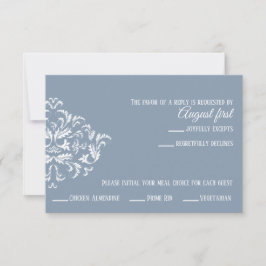 Dusty Blue Elegant Damask OSA kort