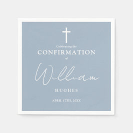 Dusty Blue Elegant Modern Minimalist Bekräftelse Pappersservett