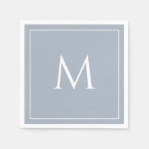 Dusty blue elegant monogram initial