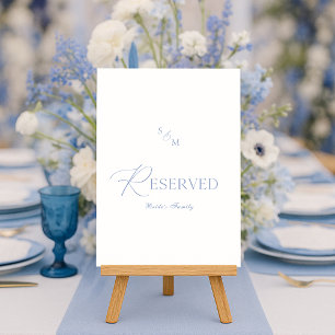 Dusty Blue Elegant ”Reserverad” Bröllopsskylt Inbjudningar