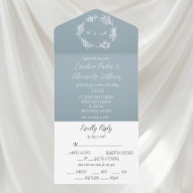 Dusty Blue Elegant Rustic Wreath Simple Unique 