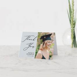 Dusty Blue Elegant Script Minimalist Studenten Tack Kort