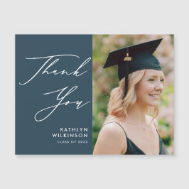 Dusty Blue Elegant Script Studenten Tack
