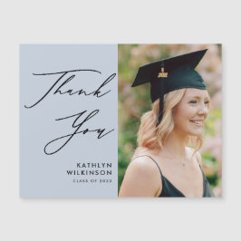 Dusty Blue Elegant Script Studenten Tack