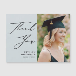 Dusty Blue Elegant Script Studenten Tack