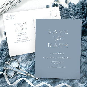 Dusty Blue-Elegant - spara datum Vykort