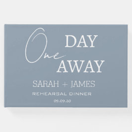 Dusty Blue En Dag Borta Rehearsal Middag Bröllop  Gästböcker