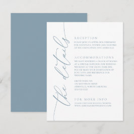 Dusty Blue Enkel Elegant Bröllop 2 Tilläggskort