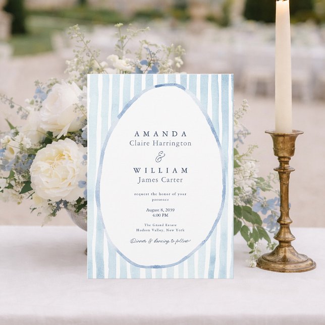 Dusty Blue Estate Wedding Invitation Inbjudningar (Skapare uppladdad)
