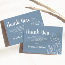 Dusty Blue Eucalyptus Baby Shower - tack för ditt 