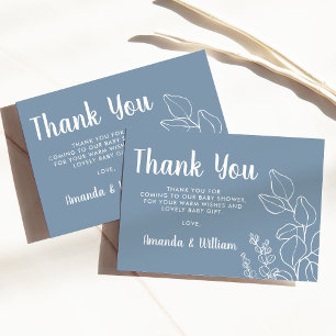 Dusty Blue Eucalyptus Baby Shower - tack för ditt Kort