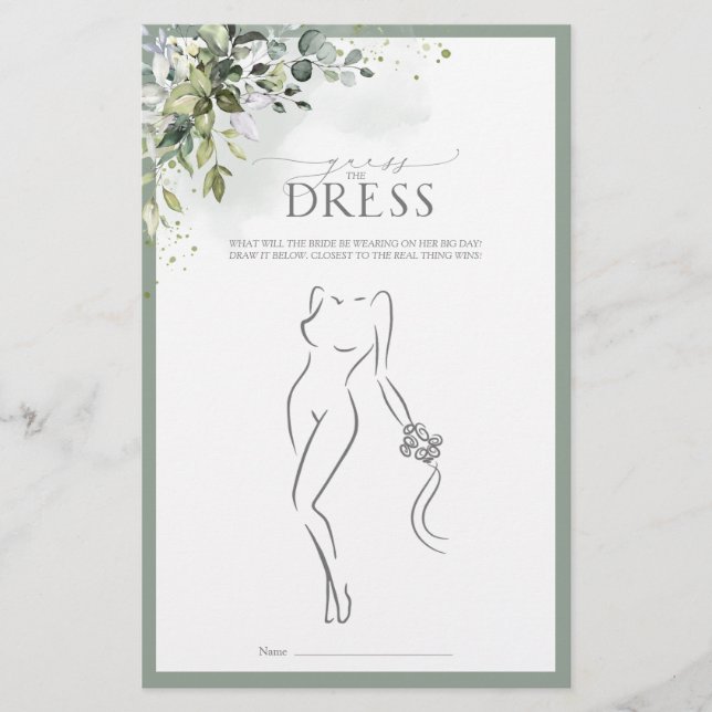 Dusty Blue Eucalyptus Blommigt Möhippa Game (Framsida)