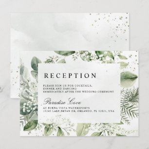 Dusty Blue Eucalyptus Botanical Wedding Reception Inbjudningar