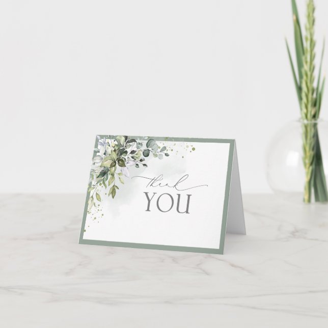 Dusty Blue Eucalyptus Botaniskt tackkort (Framsida)