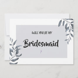 Dusty Blue Eucalyptus Bridesmaid Inbjudningar