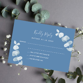 Dusty blue eucalyptus bröllop response OSA Anteckningskort