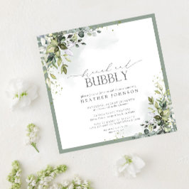 Dusty Blue Eucalyptus Brunch & Bubly Shower Inbjudningar