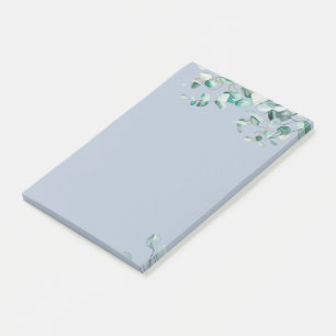 Dusty Blue Eucalyptus Greenery Blank TEMPLATE Post-it Block