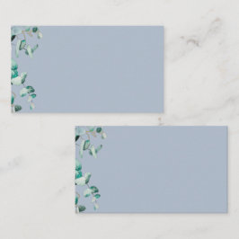 Dusty Blue Eucalyptus Greenery Blank TEMPLATE Visitkort