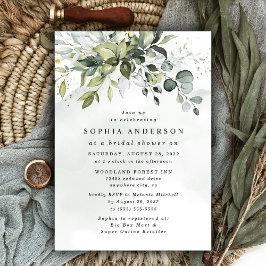 Dusty Blue Eucalyptus Greenery Boho Möhippa Inbjudningar