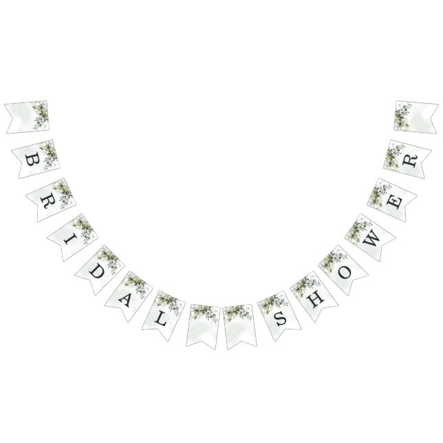 Dusty Blue Eucalyptus Greenery Boho Möhippa Vimplar (Alla)