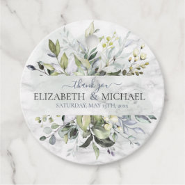 Dusty Blue Eucalyptus Greenery Botanical Marble Gåvor Etiketter