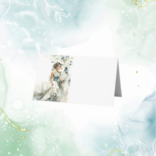 Dusty Blue Eucalyptus Greenery Bröllop Placeringskort (Add a touch of elegance to your wedding with dusty blue eucalyptus greenery place cards. )